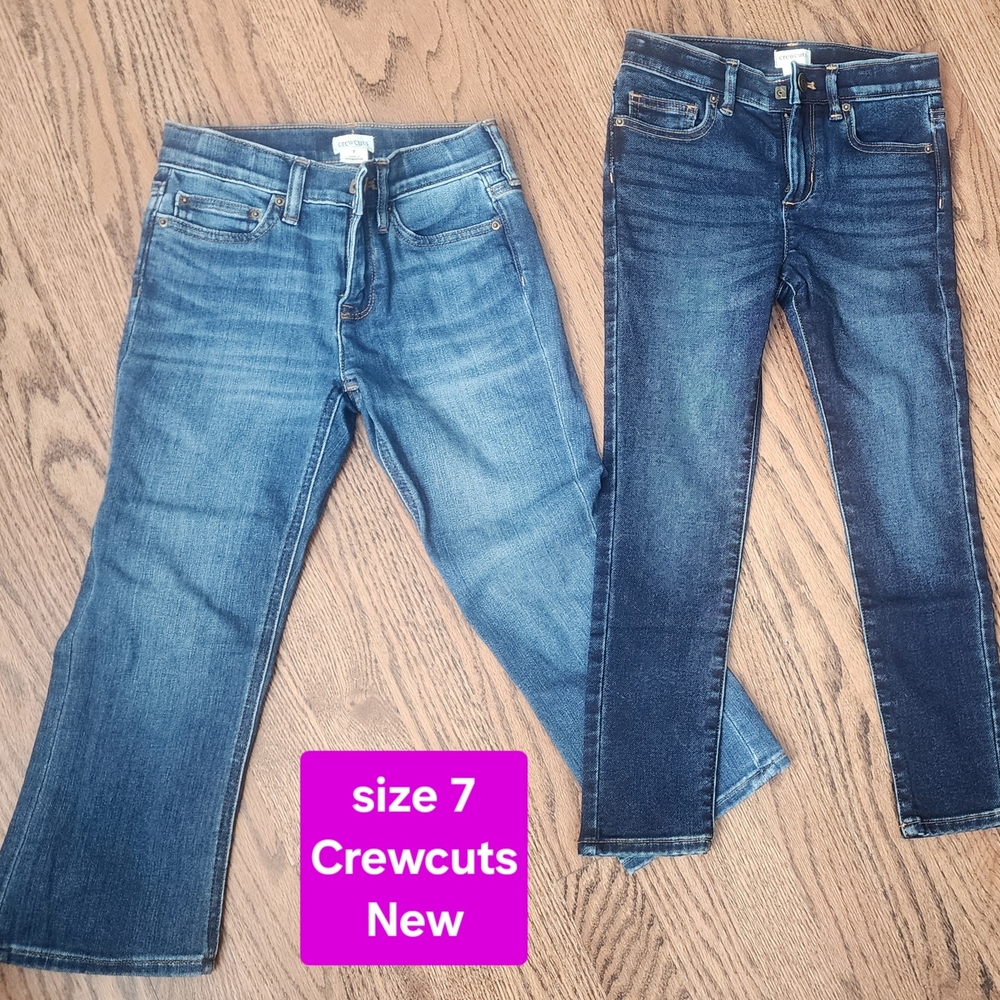 Crewcuts Girls Two-Tone Blue Denim Jeans Duo